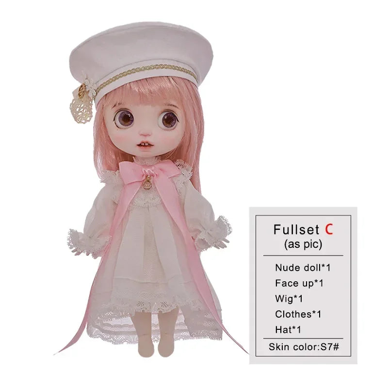 BJD Doll 1/6 Lime Fullset Big Head Open Mouth Expression Church Dress Style Choir Skirt Ball Jointed Graduation Gift YOSD Dolls