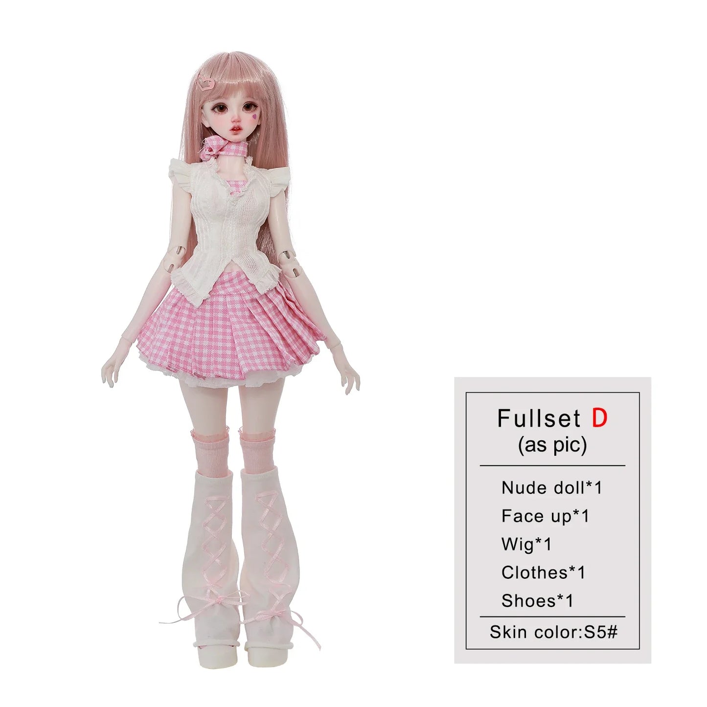 Shugafairy Anthea D 1/4 BJD Curvy Joan Body Sweet Girl Wigs & Lolita BJD Set Poseable Full Collector's Set