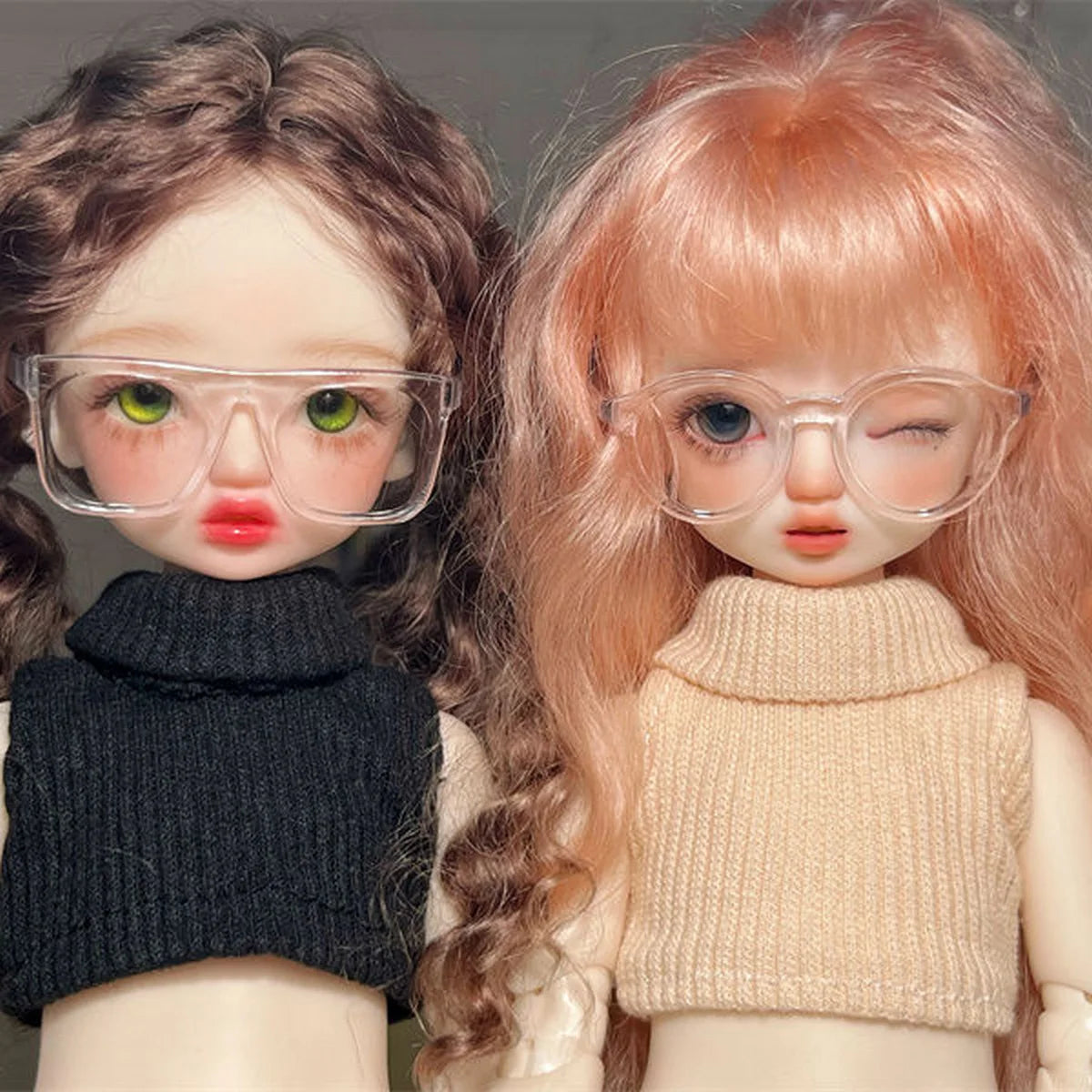 BJD Glasses 1/6 Accessories Fashion BJD Dolls Accessories Doll Eyeglasses for Outdoor Dressing and Matching Acrylic Material