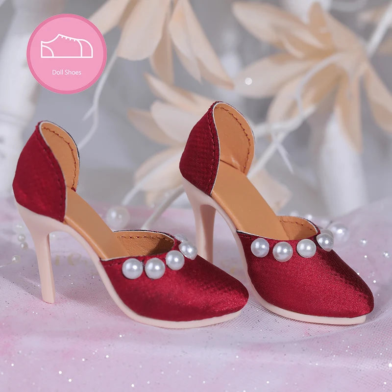 Bjd Shoes 1/3 As62 Female body 8cm BJD Shoes Elegant and Fashionable Doll Shoes with pearl edging Doll accessories