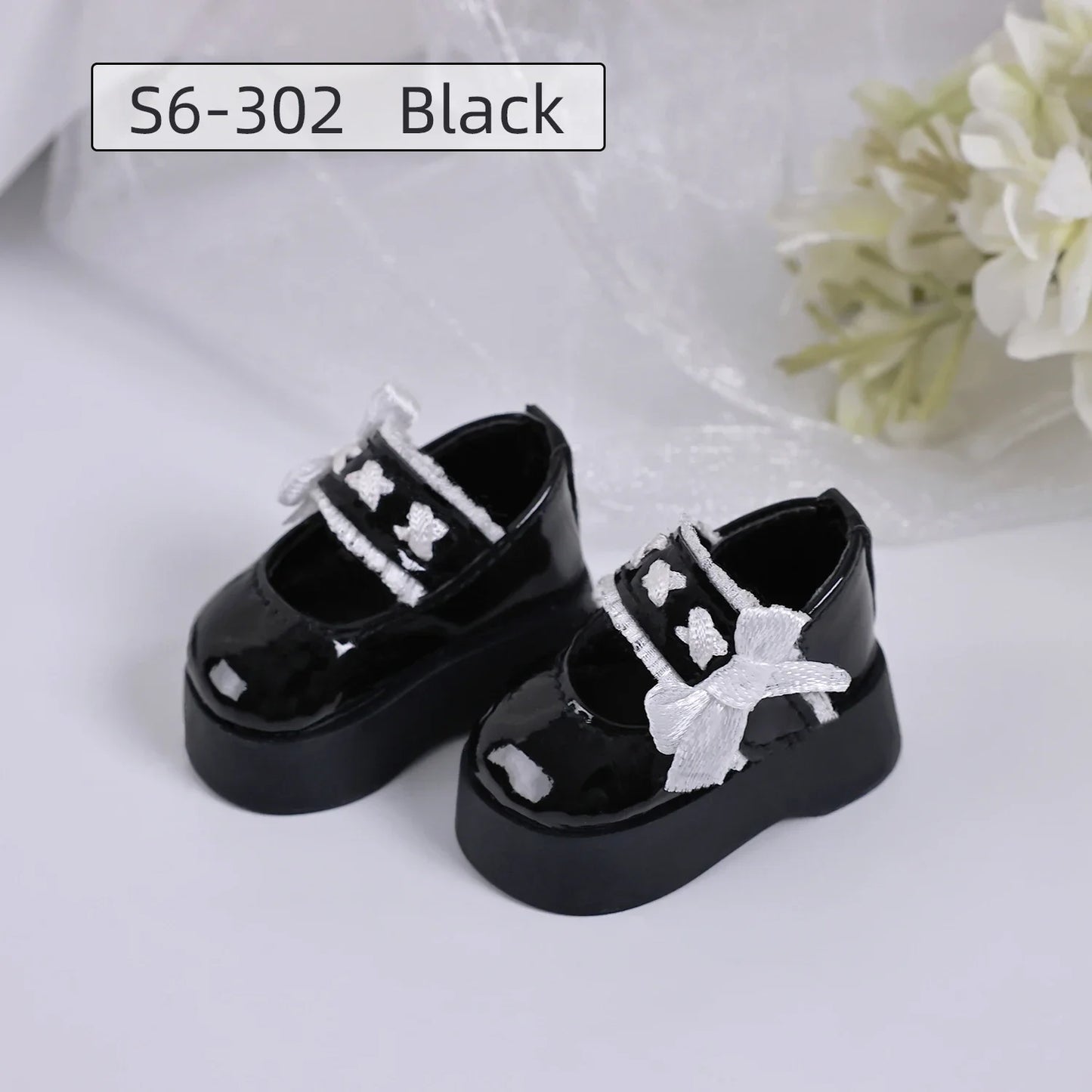 Bjd Dolls Shoes 1/6 BJD Glossy Platform Lace Mary Jane Shoes Flat Heel Feet for YOSD Body Art Doll Accessories JOYBJD