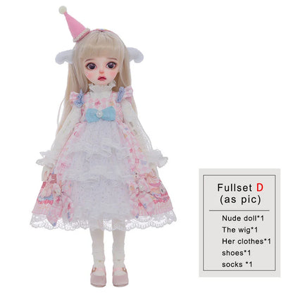 BJD Doll Nitta 1/6 Dolls Beautiful Dress Fullset Resin Toys for Kids Surprise Gifts for Girls Boys 26cm Dolls