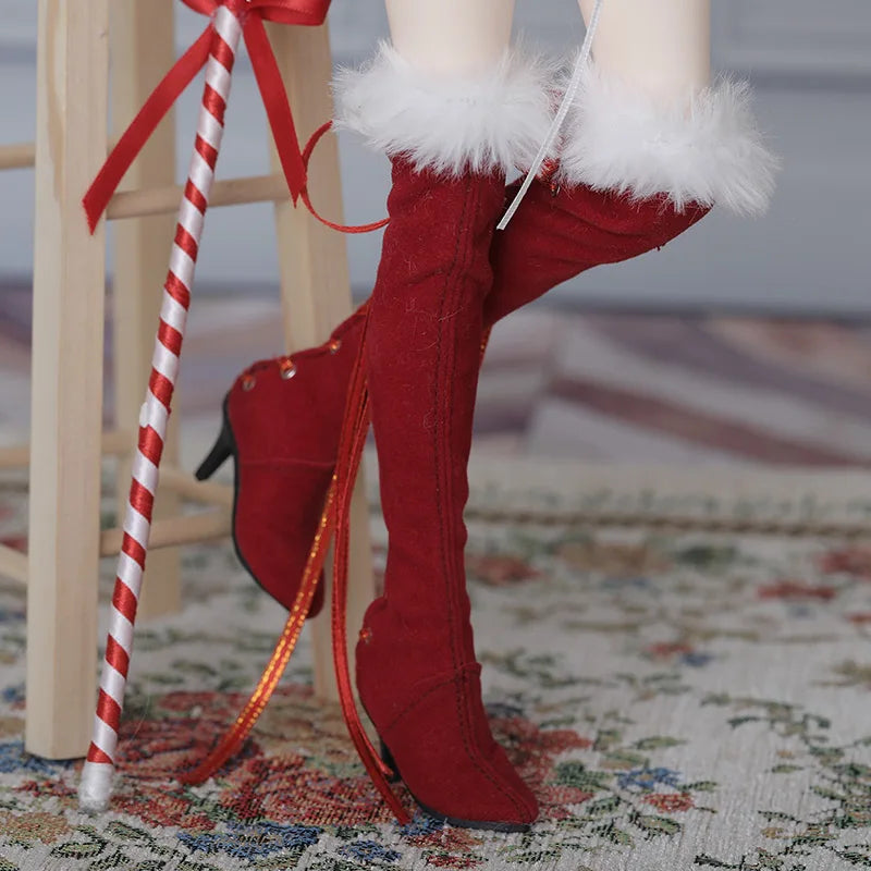 Shin 1/4 BJD Shoes LDS Cai Girl Clothes MSD Size BJD Shoes Doll Accessories for Female Body Xmas Outfit
