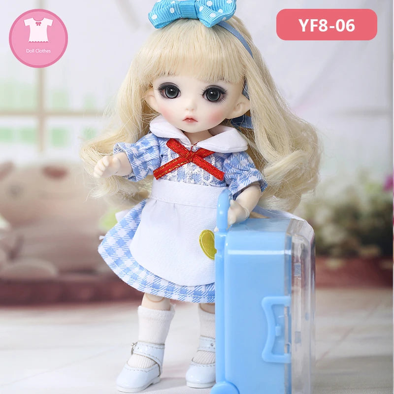 BJD SD Doll Clothes 1/8 Sdcustom-made Plaid Skirt  Princess Style For Lati Yosd Body YF8 to 6 Doll Accessories