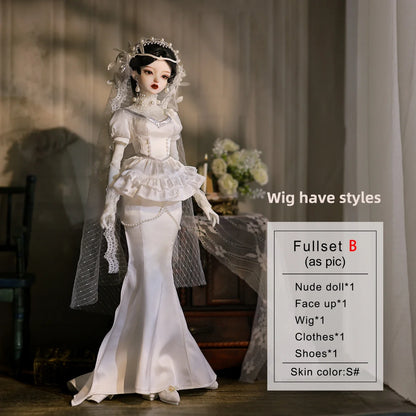 ShugaFairy Sophia B 1/4 BJD Doll - Gothic Lolita Bride Full Set, Handmade Resin Figure Collectible Victorian Bridal Wedding Gift