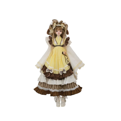 ShugaFairy Lynn F 1/4 BJD Lolita Doll - Poseable Bariy Body Full Set Yellow Fashion Dolls