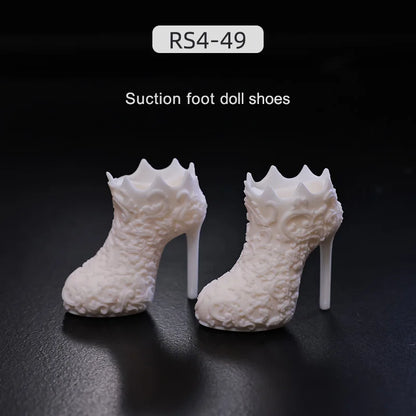 BJD Shoes 1/4 Bjd Dolls High Heeled Suction Foot Fashion Carved Shoes BJD Accessories 1/4 Minifee Girl Body Bjd Doll Shoes