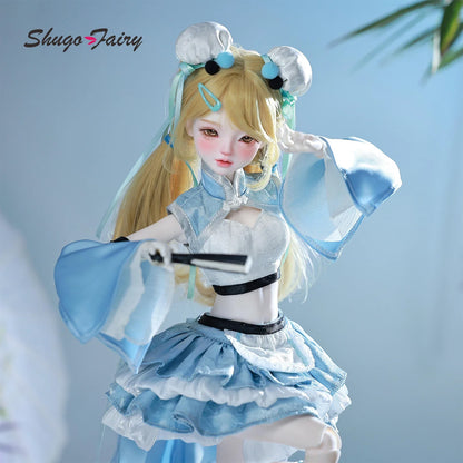 ShugaFairy Liano E BJD - Adorable Guo Feng Y2K Girl W/ Powerpuff Style | Complete Poseable Set