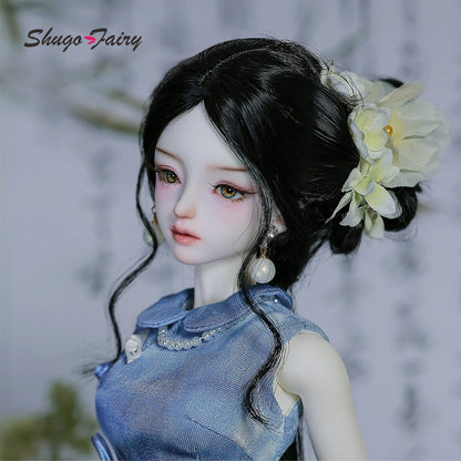 ShugaFairy Sophia A 1/4 BJD - Frost Scholar Resin Figure Neo-Chinese Silk Cheongsam with Mermaid Skirt Full Set Collectible