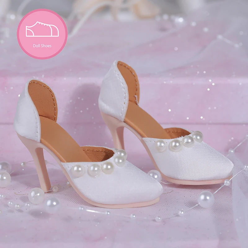 Bjd Shoes 1/3 As62 Female body 8cm BJD Shoes Elegant and Fashionable Doll Shoes with pearl edging Doll accessories