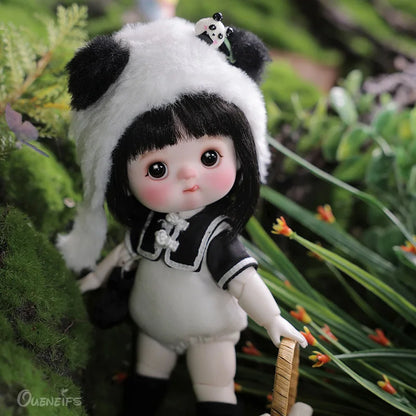 Amoyensis Doll BJD 1/8 Mey Body Baby Face Cute Panda Costume Resin Art Toys High Quality Full set Toy Facial Doll