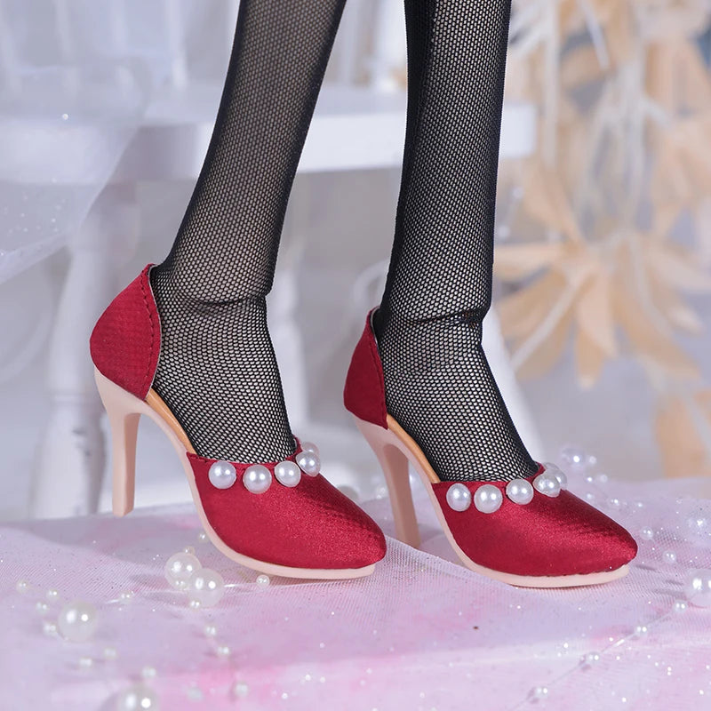 Bjd Shoes 1/3 As62 Female body 8cm BJD Shoes Elegant and Fashionable Doll Shoes with pearl edging Doll accessories