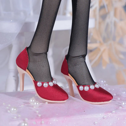 Bjd Shoes 1/3 As62 Female body 8cm BJD Shoes Elegant and Fashionable Doll Shoes with pearl edging Doll accessories