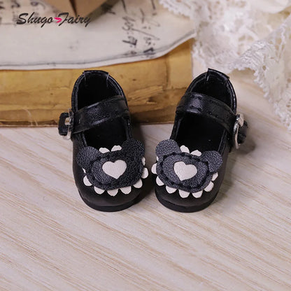BJD Shoes 1/6 Omelet YOSD Dessert Bear Style Colorful Versatile Ball Jointed Doll Accessories Red Purple Heart Cookie Pattern