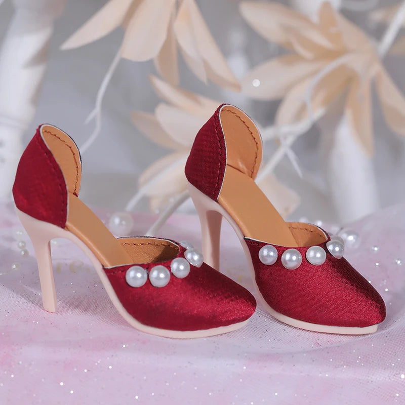 Bjd Shoes 1/3 As62 Female body 8cm BJD Shoes Elegant and Fashionable Doll Shoes with pearl edging Doll accessories