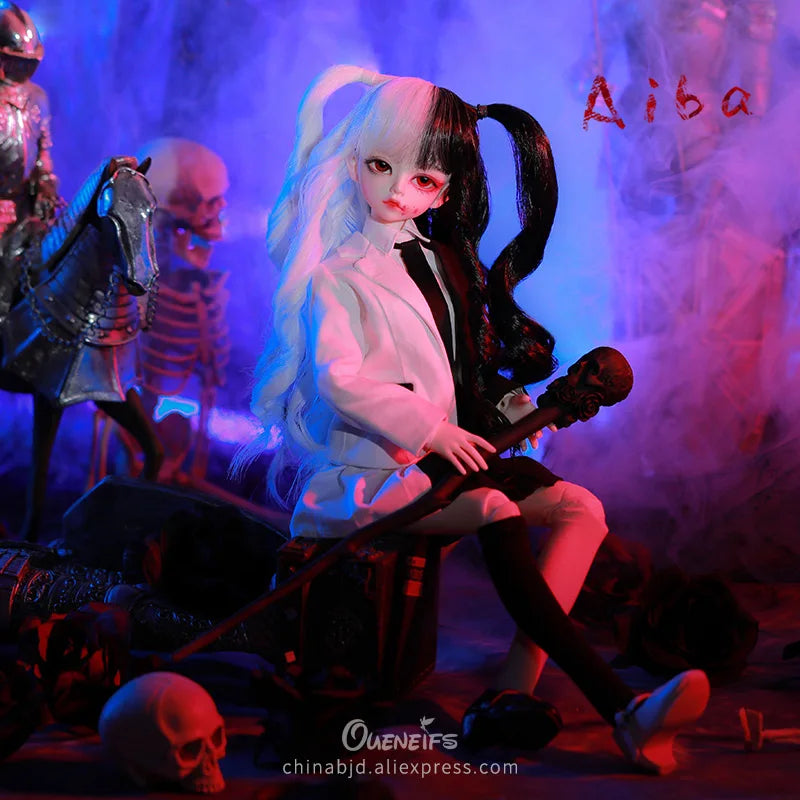 Aiba 1/4 BJD Doll Shuga Fairy Fullset Resin Material Dolls Black White Stitching Suit Style Dolls Surprise Gift for Girls
