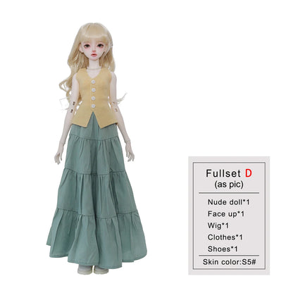 SPRING SALE!  Shugafairy Libra D 1/4 BJD - Pastel Minimalist Doll for Picnic | Full Set Korean Poseable