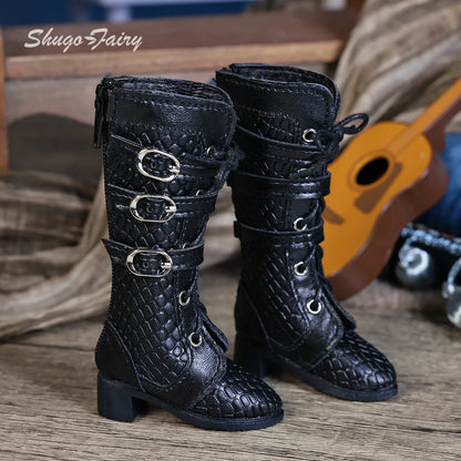 Bjd Shoes 1/4 Fits Bubo Bjd Body Fashion Leather High Leg Boots  WX4-374 Bjd Doll Accessories Shuga Fairy