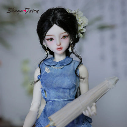 ShugaFairy Sophia A 1/4 BJD - Frost Scholar Resin Figure Neo-Chinese Silk Cheongsam with Mermaid Skirt Full Set Collectible