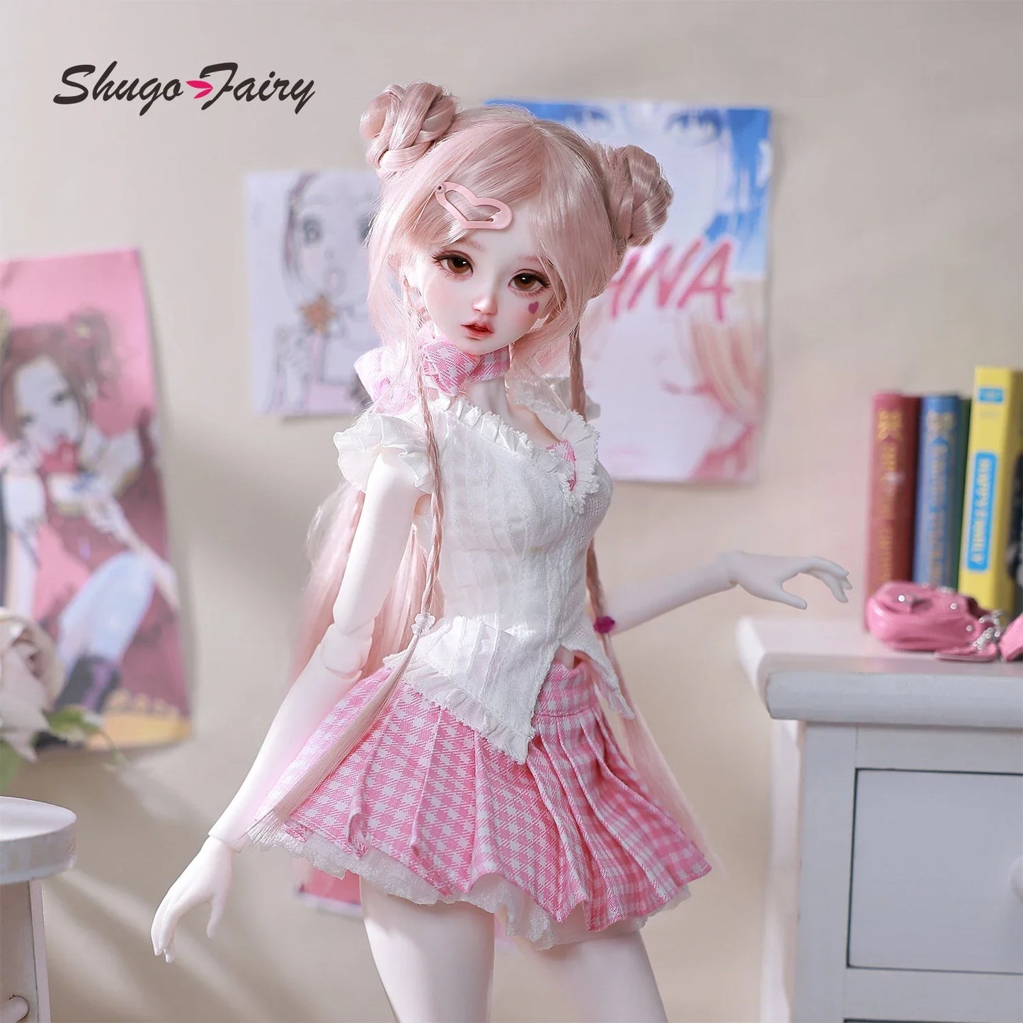 Shugafairy Anthea D 1/4 BJD  Curvy Joan Body Sweet Girl  Wigs & Lolita BJD Set Poseable Full Collector's Set