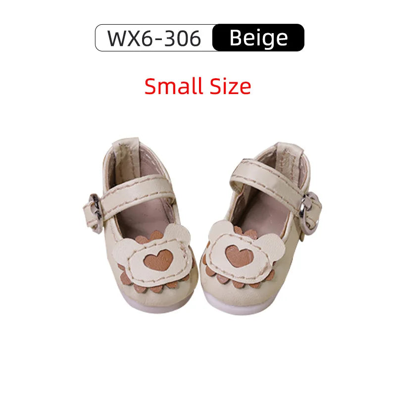 BJD Shoes 1/6 Omelet YOSD Dessert Bear Style Colorful Versatile Ball Jointed Doll Accessories Red Purple Heart Cookie Pattern