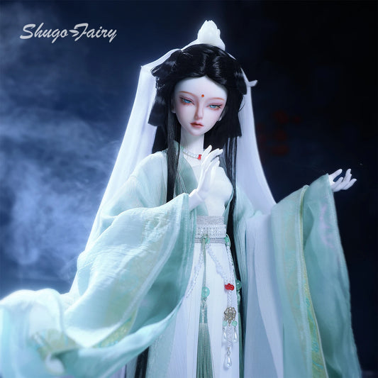 BJD Doll 1/4  Lunai Chinese Myth Shugafairy - Handmade Taoist Priestess Full Set W/ Imperial Crown Artisan Resin