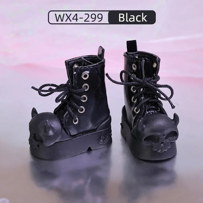 Shuga Fairy Halloween BJD Shoes for 1/4 Mini Toy High Boots Black and Pink Colors Shoes for UNA BJD Accessories WX4-299