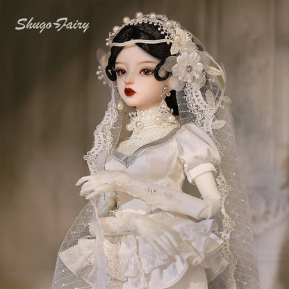 ShugaFairy Sophia B 1/4 BJD Doll - Gothic Lolita Bride Full Set, Handmade Resin Figure Collectible Victorian Bridal Wedding Gift