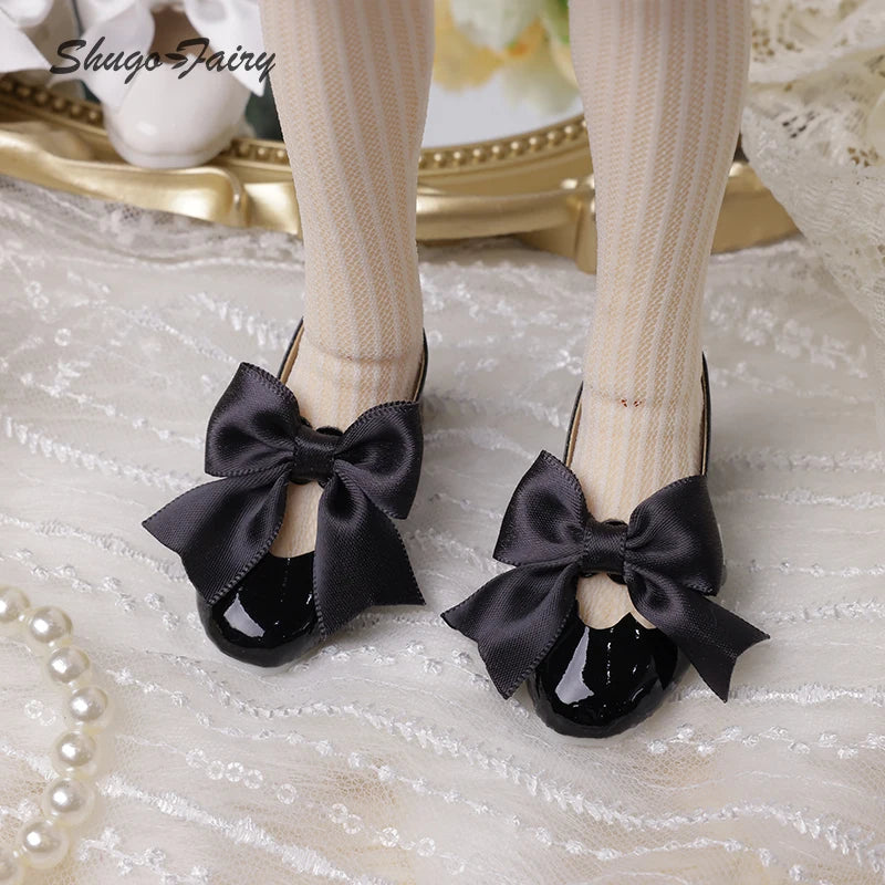 BJD Shoes 1/4 Doll House Accessories Thick High Heel Mary Jane Leather Doll Shoes - Mix and Match Accessories for BJD