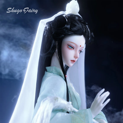 BJD Doll 1/4  Lunai Chinese Myth Shugafairy - Handmade Taoist Priestess Full Set W/ Imperial Crown Artisan Resin