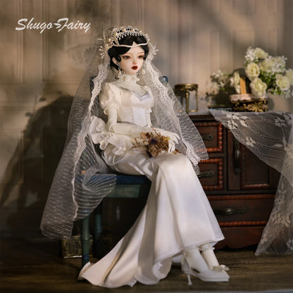 ShugaFairy Sophia B 1/4 BJD Doll - Gothic Lolita Bride Full Set, Handmade Resin Figure Collectible Victorian Bridal Wedding Gift