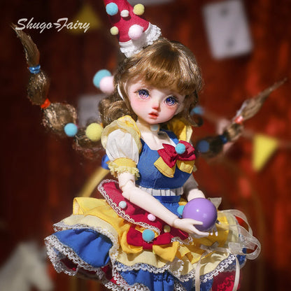 Circe C Momoko Handmade 1/6 BJD Doll Full Set - Circus Princess Resin Figure for Fairy Clown Acrobat - Shugafairy