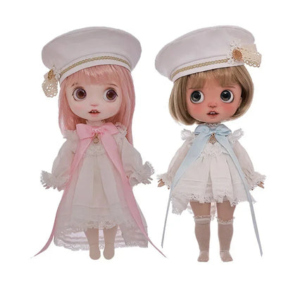 BJD Doll 1/6 Lime Fullset Big Head Open Mouth Expression Church Dress Style Choir Skirt Ball Jointed Graduation Gift YOSD Dolls