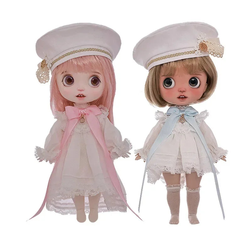 BJD Doll 1/6 Lime Fullset Big Head Open Mouth Expression Church Dress Style Choir Skirt Ball Jointed Graduation Gift YOSD Dolls