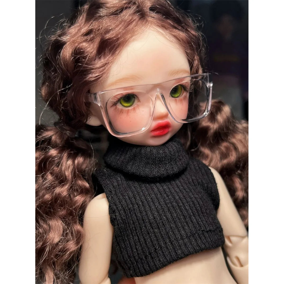 BJD Glasses 1/6 Accessories Fashion BJD Dolls Accessories Doll Eyeglasses  for Outdoor Dressing and Matching Acrylic Material