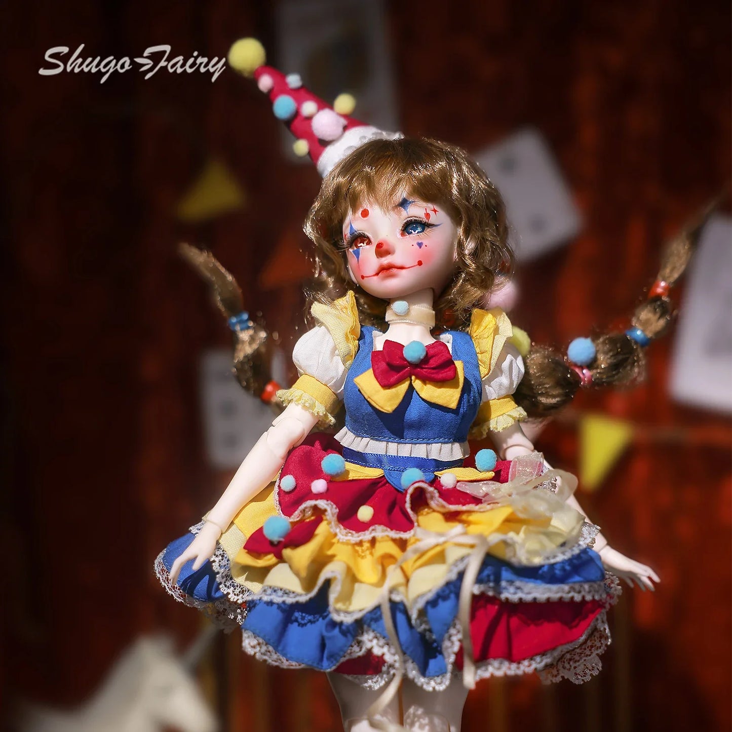 Circe C Momoko Handmade 1/6 BJD Doll Full Set - Circus Princess Resin Figure for Fairy Clown Acrobat - Shugafairy