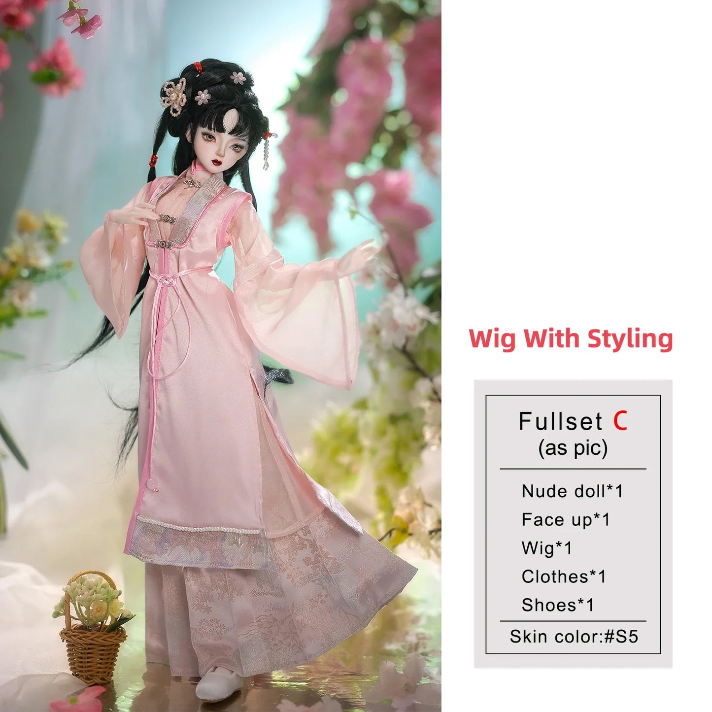 Libra C Bjd Doll 1/4 Full Set Ming Hanfu Ancient Style Resin High Quality Ball Jointed Doll Shugafairy