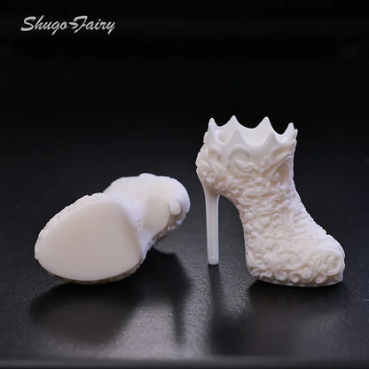 BJD Shoes 1/4 Bjd Dolls High Heeled Suction Foot Fashion Carved Shoes BJD Accessories 1/4 Minifee Girl Body Bjd Doll Shoes