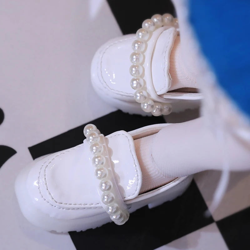 BJD Shoes 1/4 Poetry body About 7.0cm White Elegant and stylish pearl shoes Doll Accessories