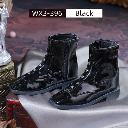 Bjd Shoes 1/3 Yunus Body 10.3cm Elegant and Fashionable Figure Shoes  Shiny Leather Ankle Boots Doll Accessories