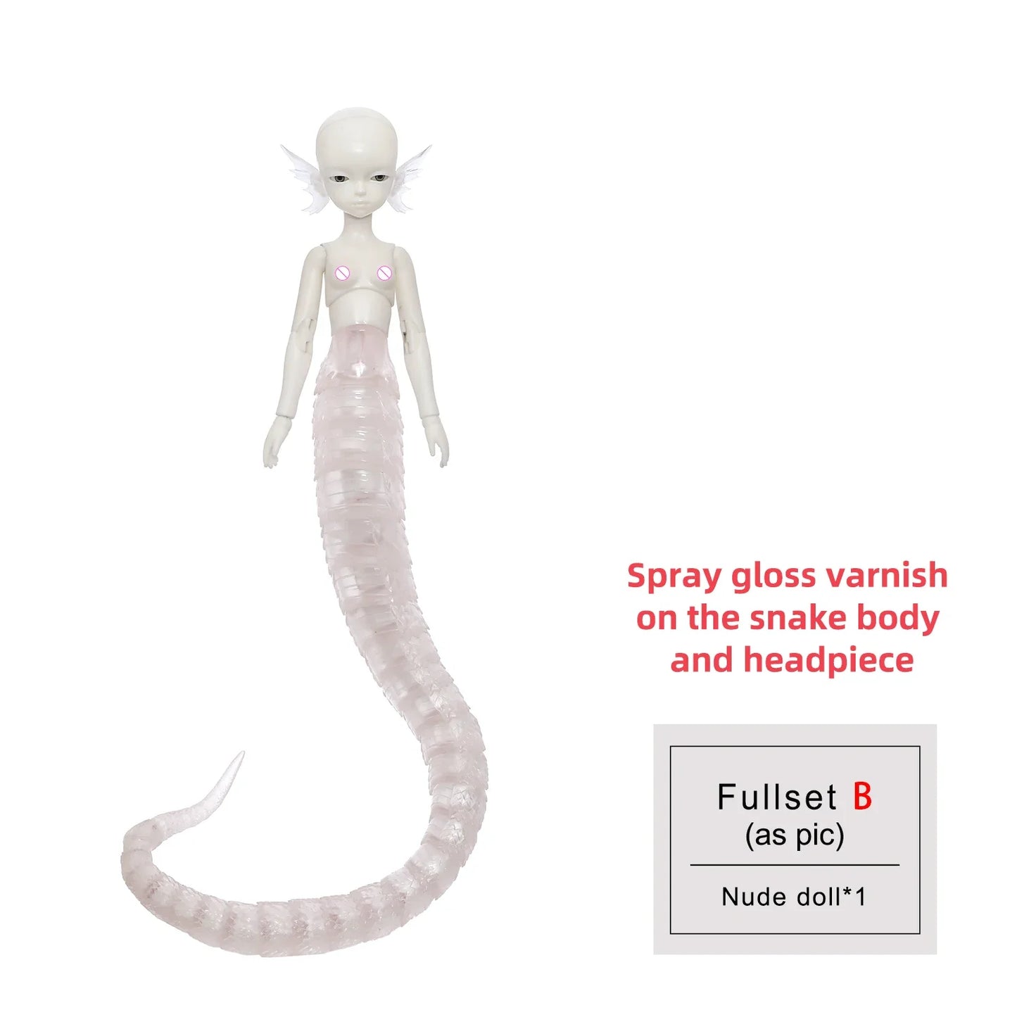 Anime Monster Girl BJD 1/6 - Virelai A Half-monster Long Scaly Tail & Scales | Shugafairy Dolls Full Set