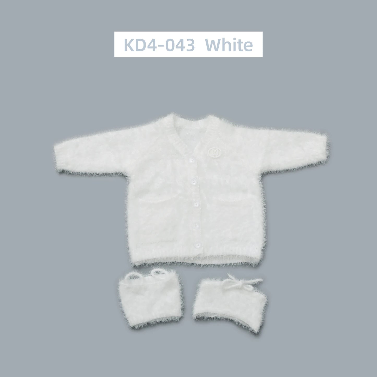 1/3 1/4 in stock fluffy outfits cardigan+ vest+ pants clothes set 58-65cm puyoodoll BJD