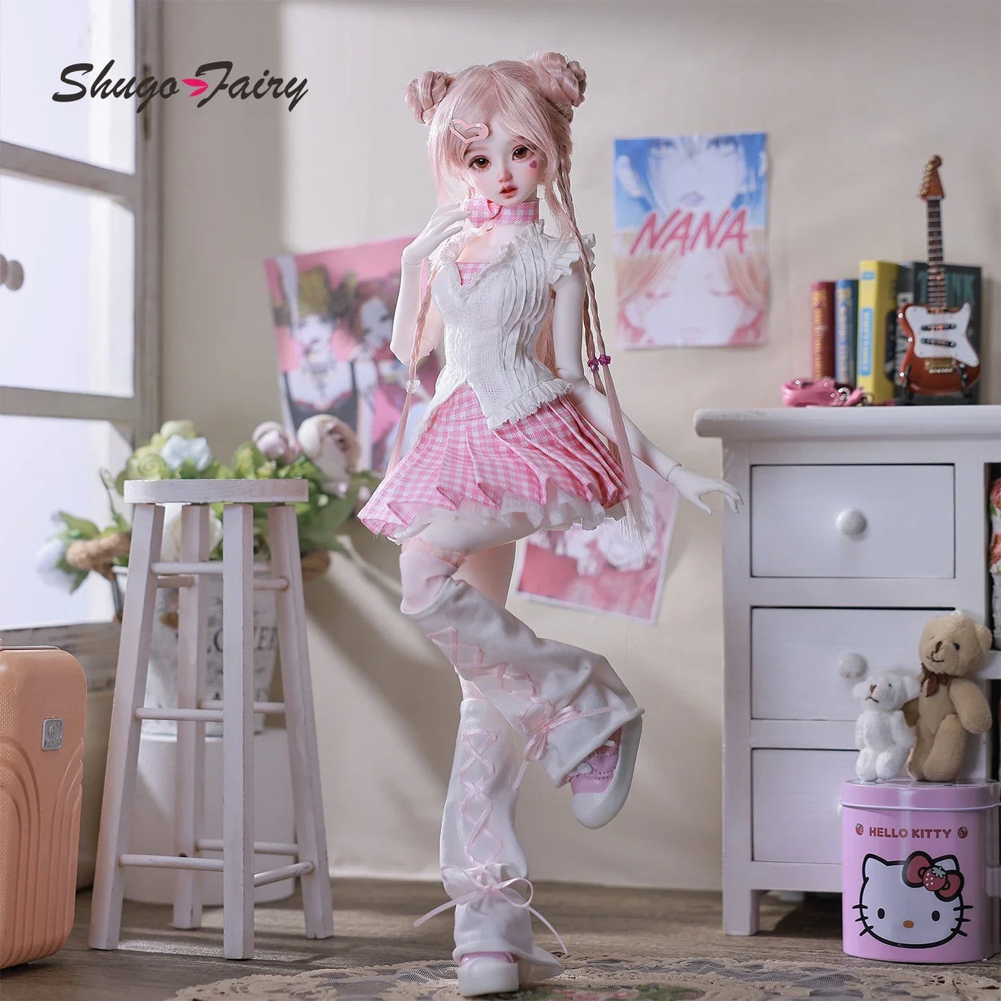 Shugafairy Anthea D 1/4 BJD  Curvy Joan Body Sweet Girl  Wigs & Lolita BJD Set Poseable Full Collector's Set