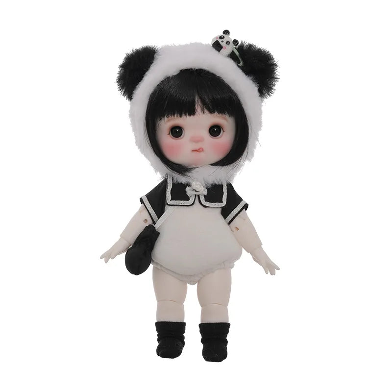 Amoyensis Doll BJD 1/8 Mey Body Baby Face Cute Panda Costume Resin Art Toys High Quality Full set Toy Facial Doll