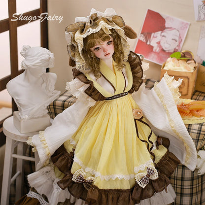 ShugaFairy Lynn F 1/4 BJD Lolita Doll - Poseable Bariy Body Full Set Yellow Fashion Dolls