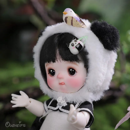 Amoyensis Doll BJD 1/8 Mey Body Baby Face Cute Panda Costume Resin Art Toys High Quality Full set Toy Facial Doll