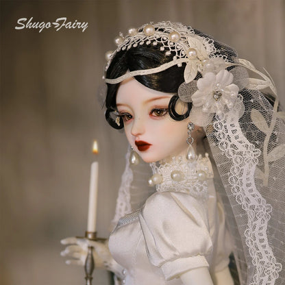 ShugaFairy Sophia B 1/4 BJD Doll - Gothic Lolita Bride Full Set, Handmade Resin Figure Collectible Victorian Bridal Wedding Gift