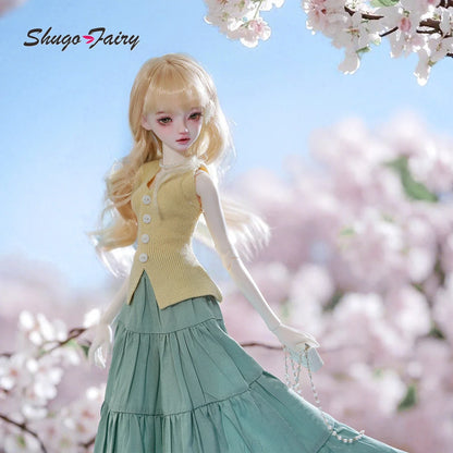 SPRING SALE!  Shugafairy Libra D 1/4 BJD - Pastel Minimalist Doll for Picnic | Full Set Korean Poseable