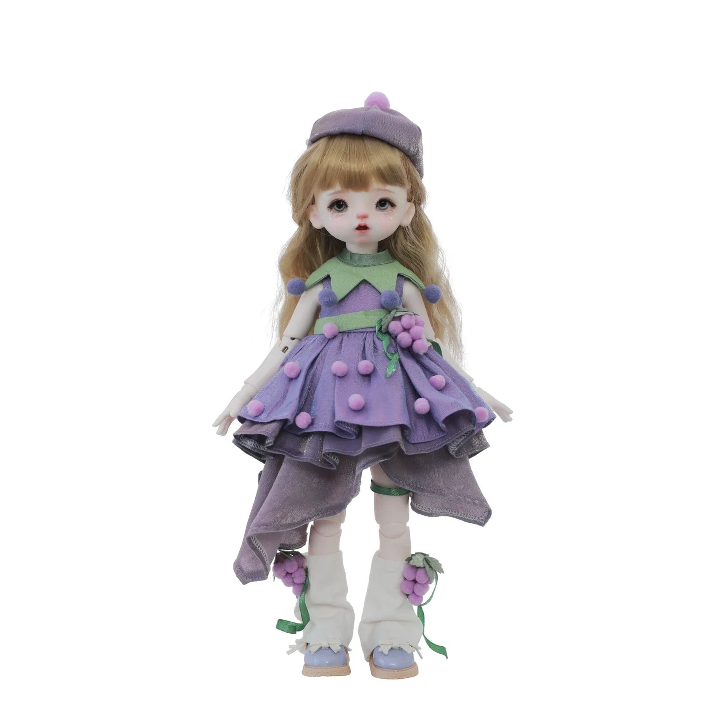Qiqi A 1/6 BJD Doll - Baby Face Purple Princess Grape Sweet Lolita Style Korean Anime Ball-Jointed Doll Full Set | ShugaFairy