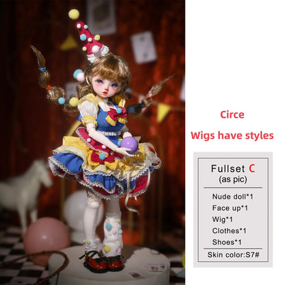 Circe C Momoko Handmade 1/6 BJD Doll Full Set - Circus Princess Resin Figure for Fairy Clown Acrobat - Shugafairy